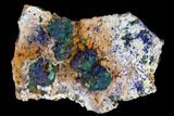 Sparkling Azurite and Malachite Crystal Cluster - Morocco #128172-1
